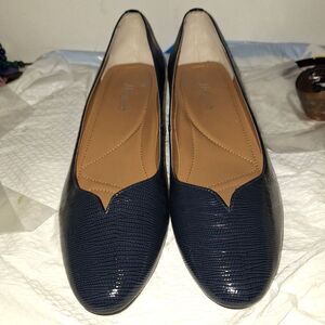 J. Renee' Women's Low Heeled Shoes Faux Alligator Career Evening Blue 12W